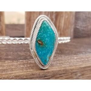 Silver and Campitos turquoise cuff bracelet